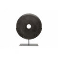 BLACK STONE COIN ON STAND