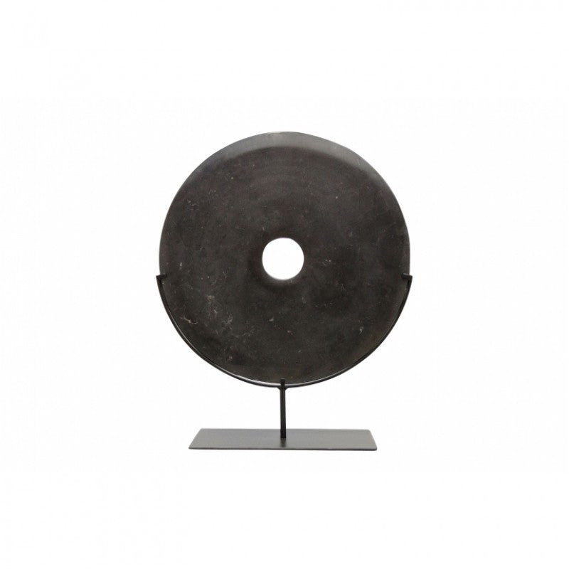 BLACK STONE COIN ON STAND