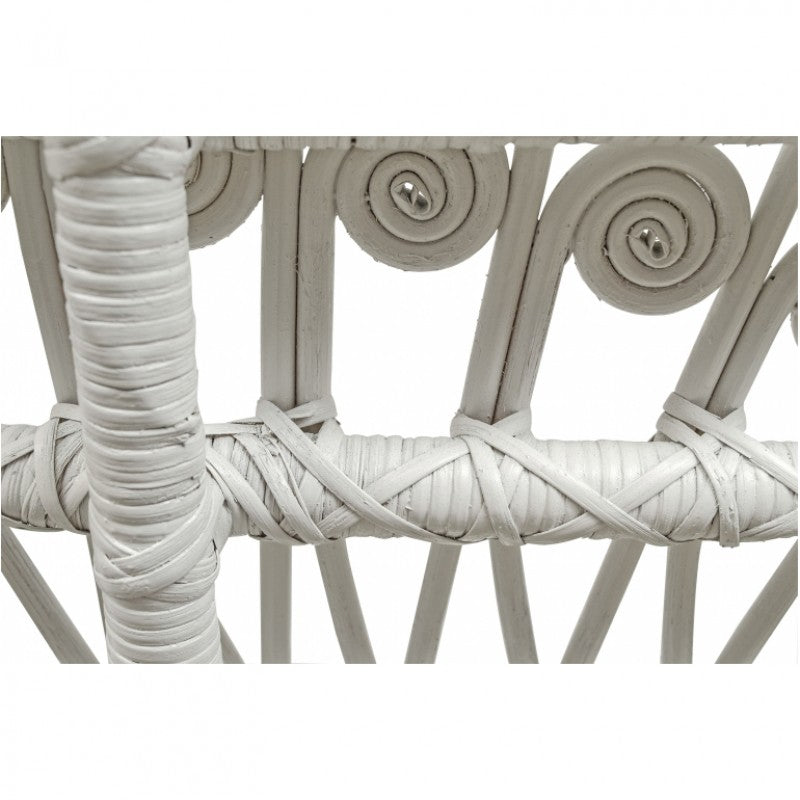 WHITE RATTAN PEACOCK ARMCHAIR