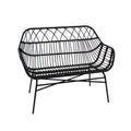 BENCH PE RATTAN BLACK OUTDOOR