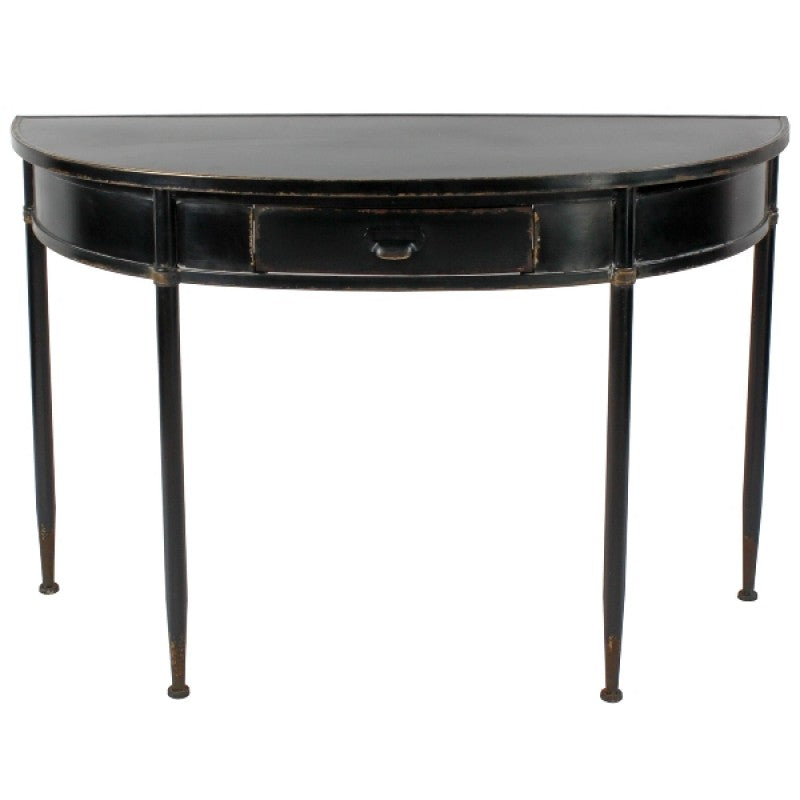 CONSOLE TABLE BLACK CURVED IRON