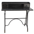 DESK TABLE BLACK IRON SECRETARY