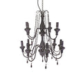 HANGING LAMP 12 FLAMES GREY PLASTIC CHANDELIER