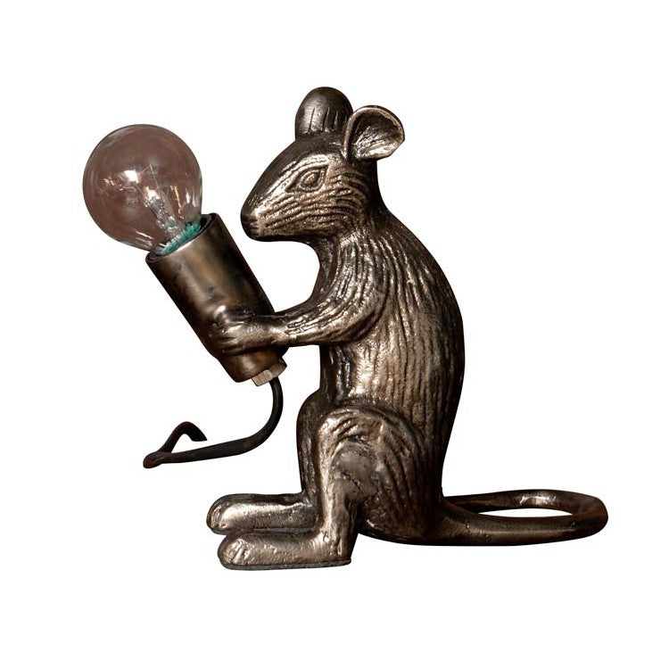 TABLE LAMP SILVER MOUSE GOGO CURIOSITIES