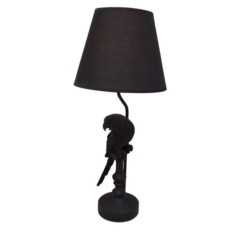 BLACK PARROT LAMP WITH SHADE