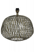 LAMP BASE FLAT WIRE ANTIQUE BRONZ AND LAMP SHADE PALM