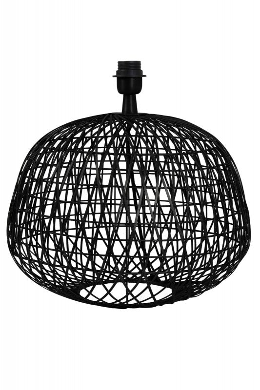 LAMP BASE FLAT WIRE BLACK AND G2LL LAMP SHADE PALM