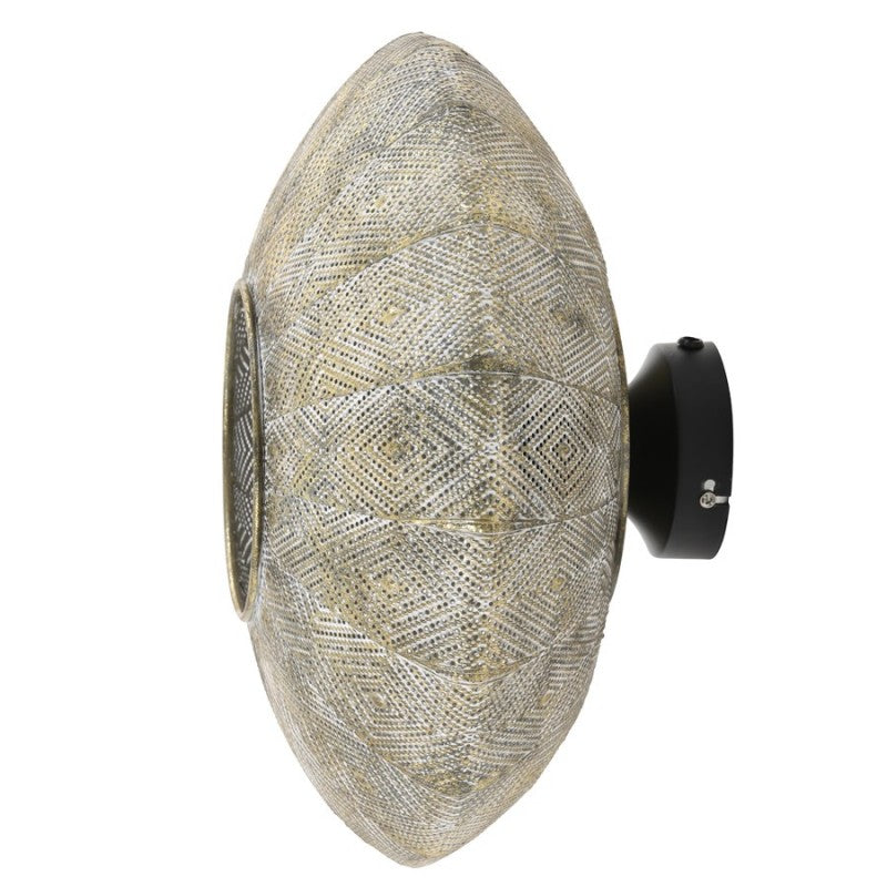 WALL LAMP ANTIQUE GOLD WHITE