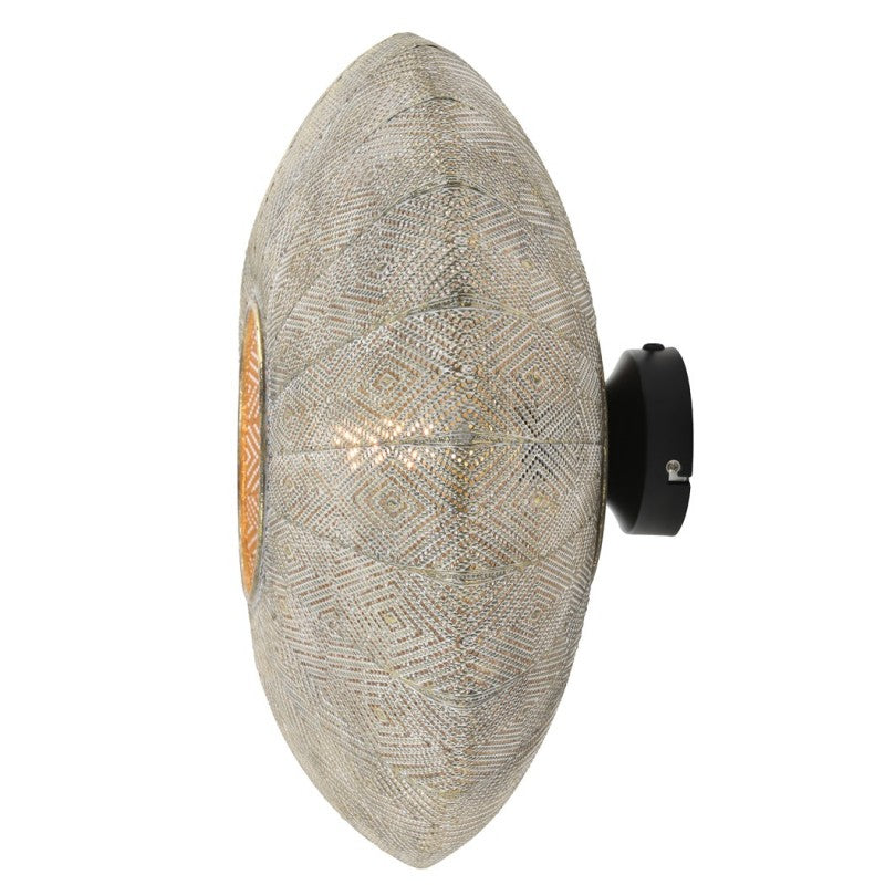 WALL LAMP ANTIQUE GOLD WHITE LARGE