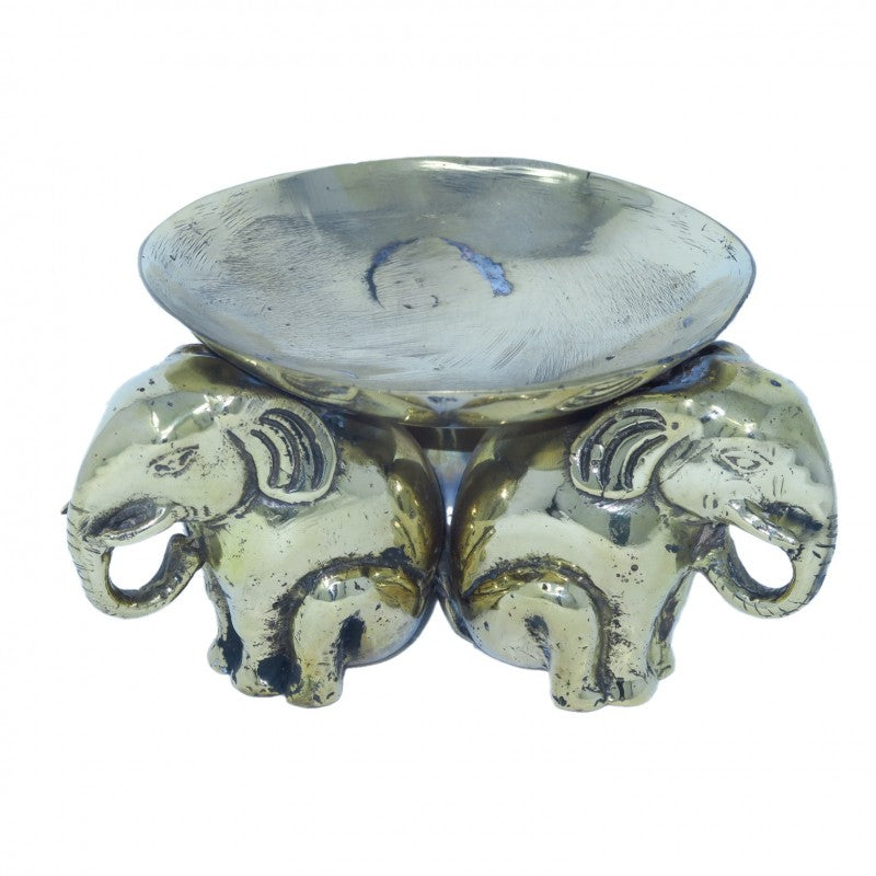 THREE ELEPHANT PLATE GOLD COLORED
