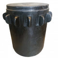 BLACK MANGO WOOD HEAVY COG SIDE TABLE