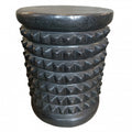 BLACK MANGO WOOD HEAVY SPIKE SIDE TABLE