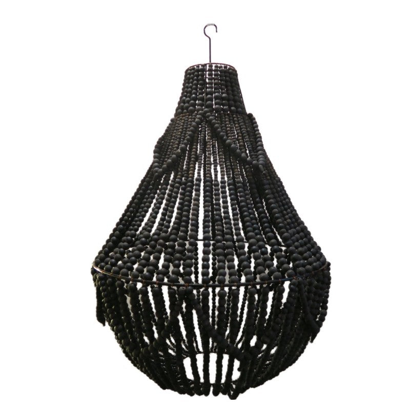 WOOD BEADS LAMP DARK BROWN