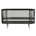 CONSOL CURVED WITH SHELF BLACK METAL