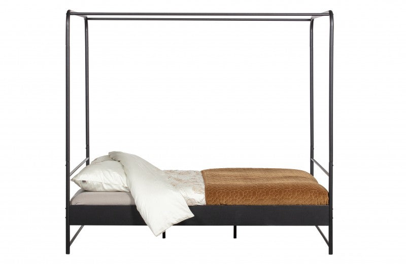BED FRAME BUNK BLACK METAL DOUBLE