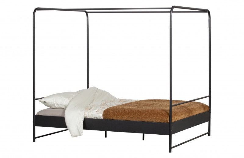 BED FRAME BUNK BLACK METAL DOUBLE