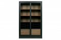 CABINET BLACK NATURAL WOOD WITH SLIDING DOOR