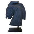 HORSE HEAD ON STAND BLACK MEDIUM