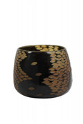 VASE BLACK AMBER GLASS
