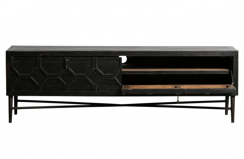 TV UNIT HEXA WOOD BLACK