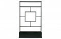 BLACK METAL HONG CABINET WITH 2 WOOD DRAWERS