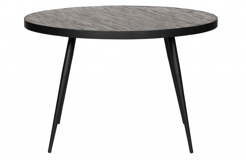 DINING TABLE FLOOR WOOD TOP METAL LEG