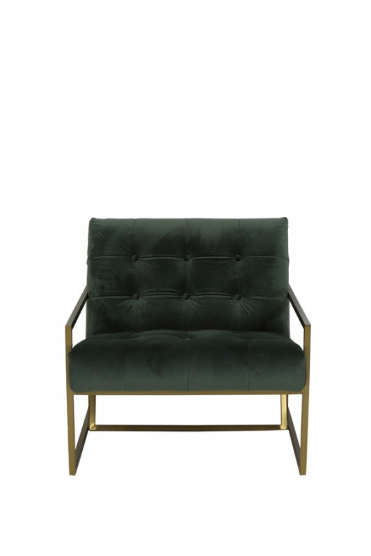 ARMCHAIR OLIVAGREEN VELVET GOLDEN FINISH FRAME
