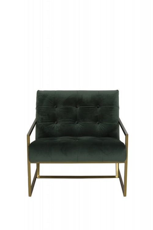 ARMCHAIR OLIVAGREEN VELVET GOLDEN FINISH FRAME