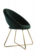 DINING CHAIR DARK GREEN VELVET GOLD LEG