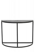 SEMICIRCLE CONSOLE TABLE ANTIQUE BLACK METAL LEG
