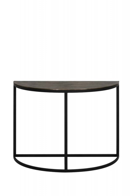 SEMICIRCLE CONSOLE TABLE DARK BRONZ METAL LEG