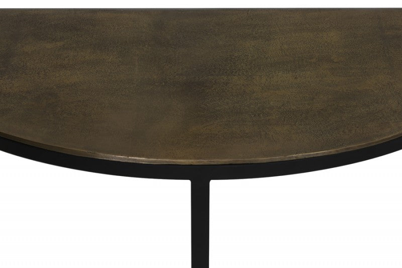 SEMICIRCLE CONSOLE TABLE DARK BRONZ METAL LEG