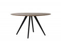 ROUND TABLE ACACIA WOOD BLACK LEGS