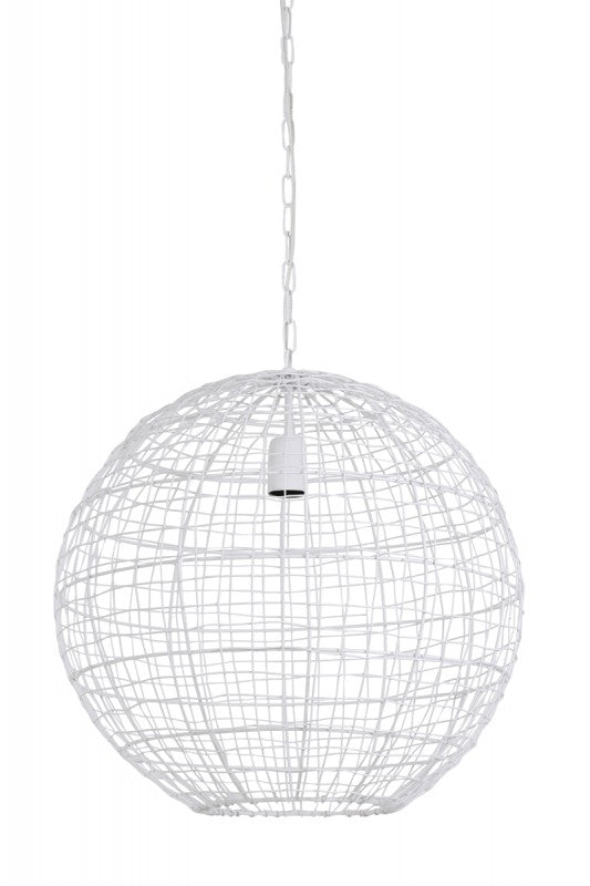 HANING LAMP BALL WOVEN WIRE WHITE
