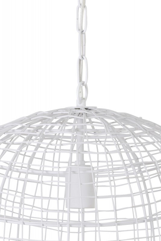 HANING LAMP BALL WOVEN WIRE WHITE