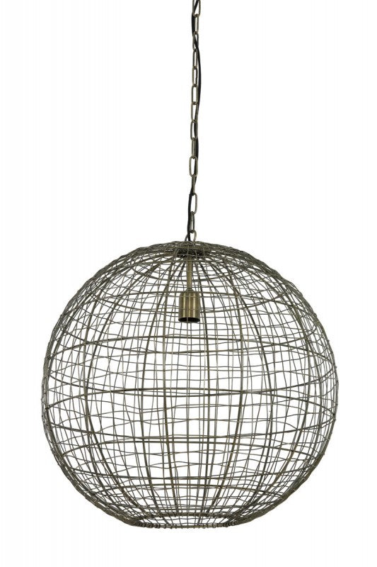 HANING LAMP BALL WOVEN WIRE BRONZE