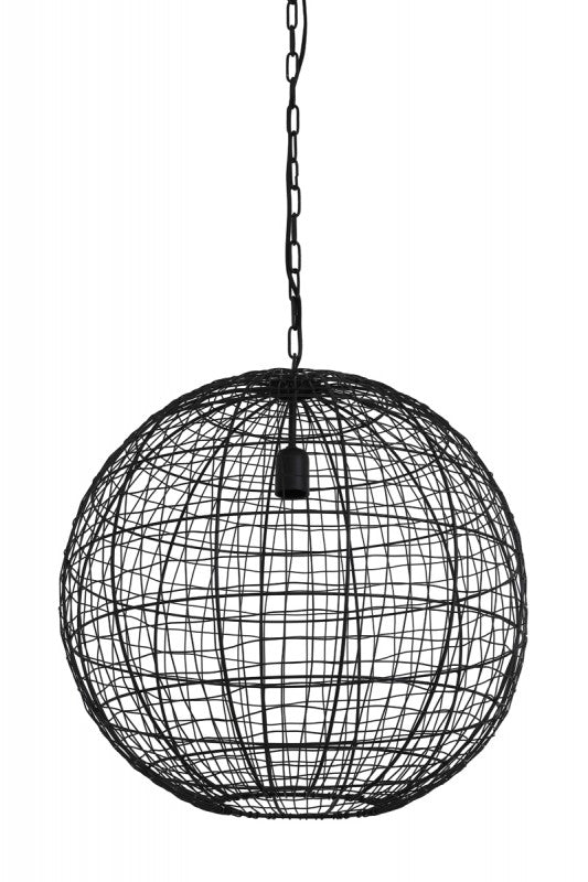 HANING LAMP BALL WOVEN WIRE BLACK