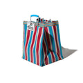 RECYCLED PLASTIC BAG STRIPED RED BLUE