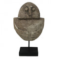 PRIMITIVE STONE STATUE OWL TUA ON STAND