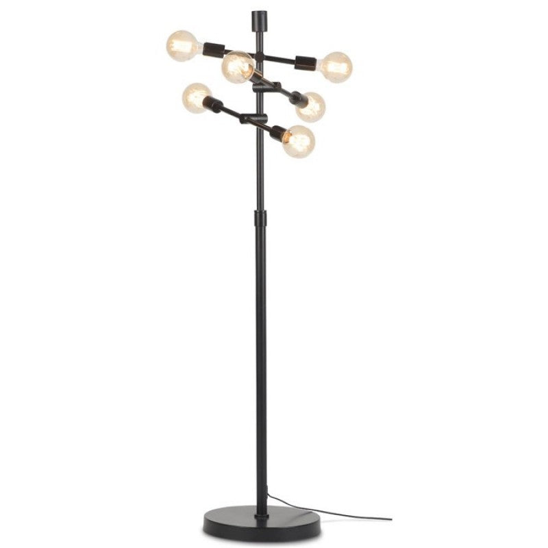 FLOOR LAMP BLACK IRON 6 BULBS