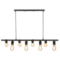 HANGING LAMP BLACK METAL ROD 8 ARM