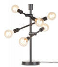 TABLE LAMP BLACK IRON 3 ARM 6 BULBS