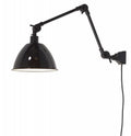 WALL LAMP WITH BLACK METAL SHADE DOUBLE ARM