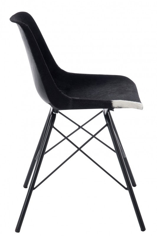 CHAIR GOAT SKIN BLACK WHITE45X42X78 7KG 390EURO