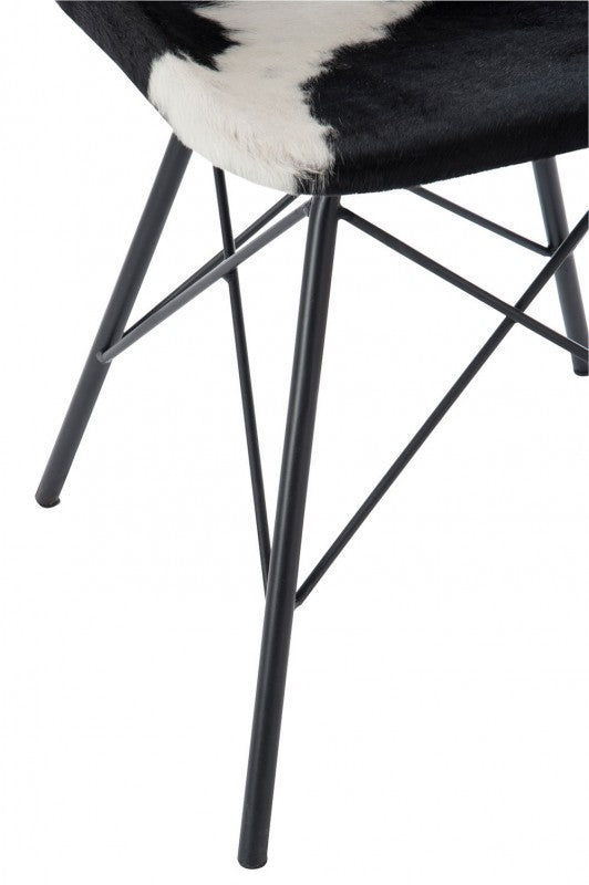 CHAIR GOAT SKIN BLACK WHITE45X42X78 7KG 390EURO