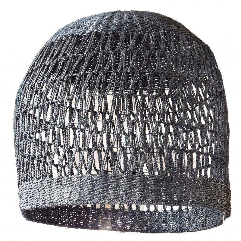 XXL BLACK ABACCA BASKET LAMP