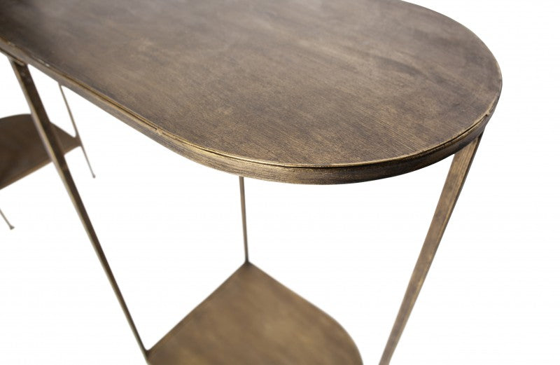 CONSOL TABLE METAL ANTIQUE BRASS