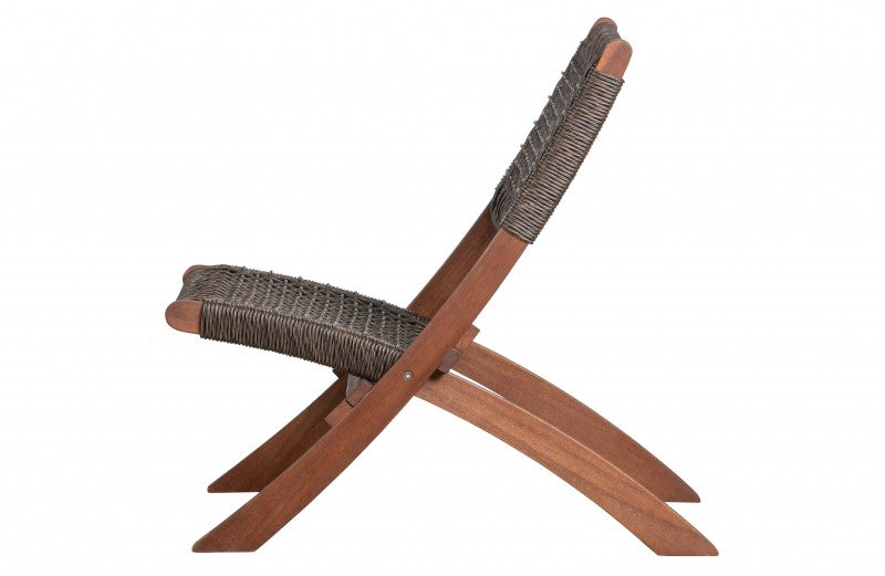 FOLDING WEAVE EUCALYPTUS WOOD CHAIR OUTDOOR