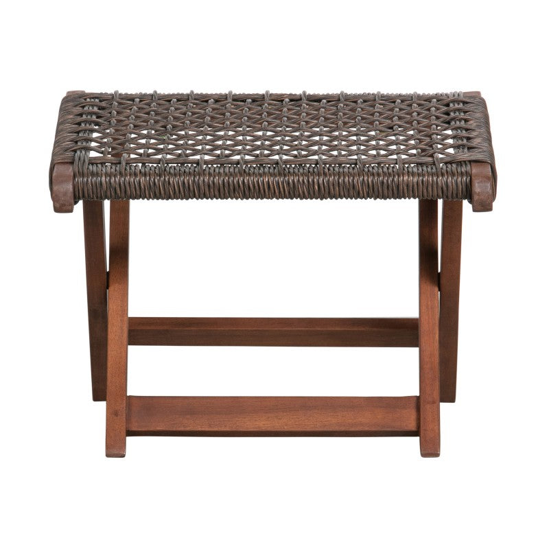 FOLDING WEAVE EUCALYPTUS WOOD STOOL OUTDOOR