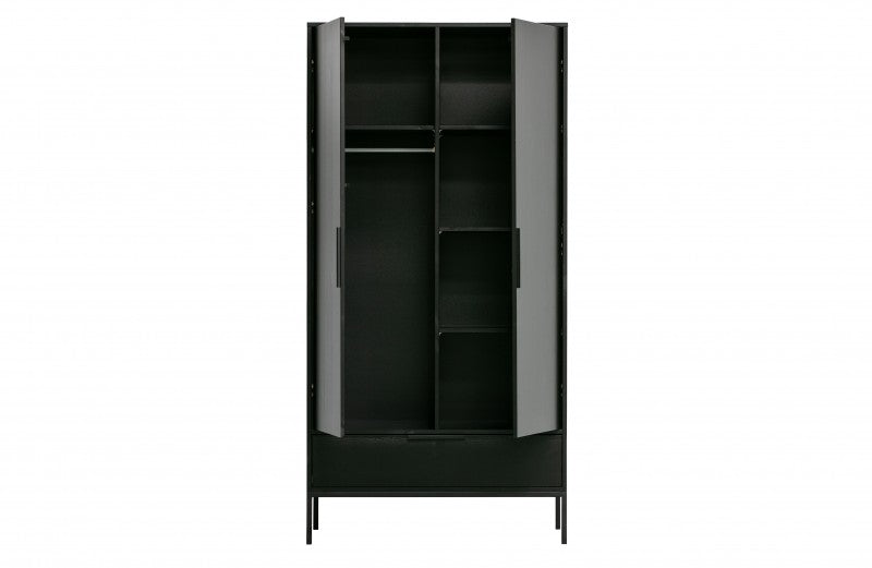 PINE BLACK 2 DOOR 1 DRAWER